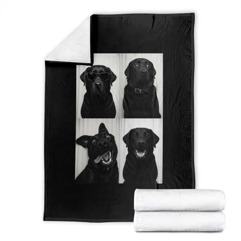 Funny Black Lab Throw Blanket Photobooth Selfie Dog Mom Gift - Wonder Print Shop
