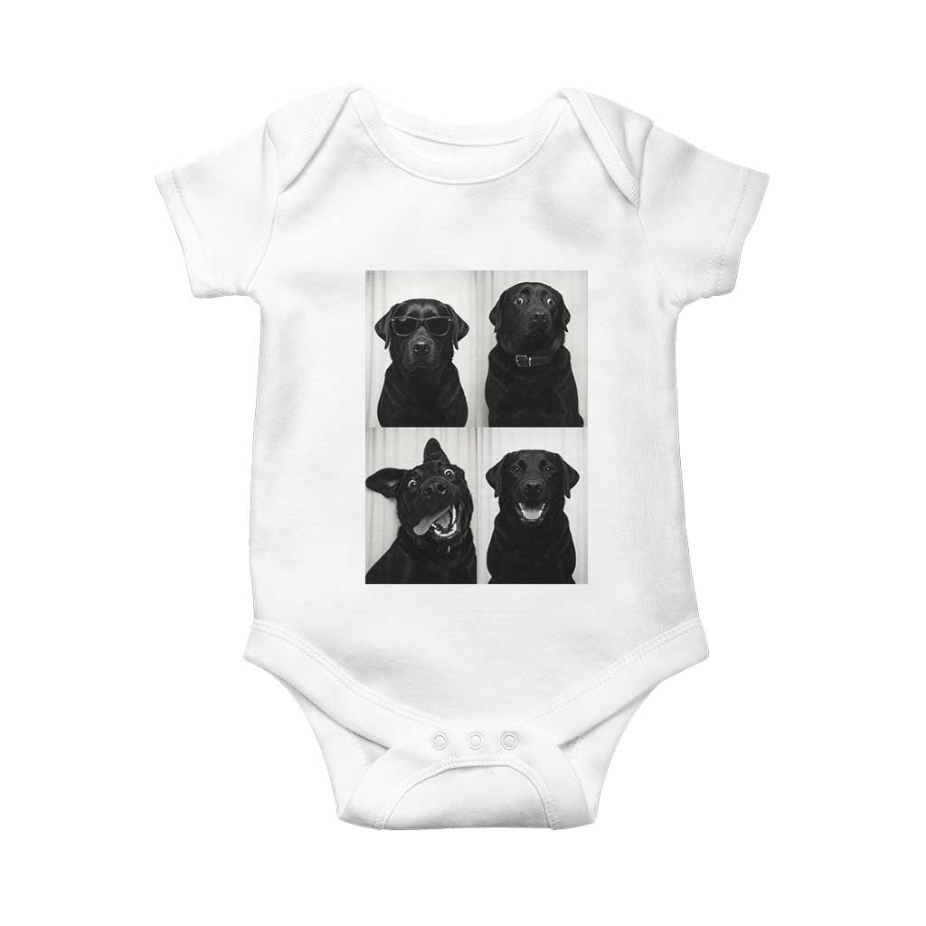 Funny Black Lab Baby Onesie Photobooth Selfie Dog Mom Gift - Wonder Print Shop