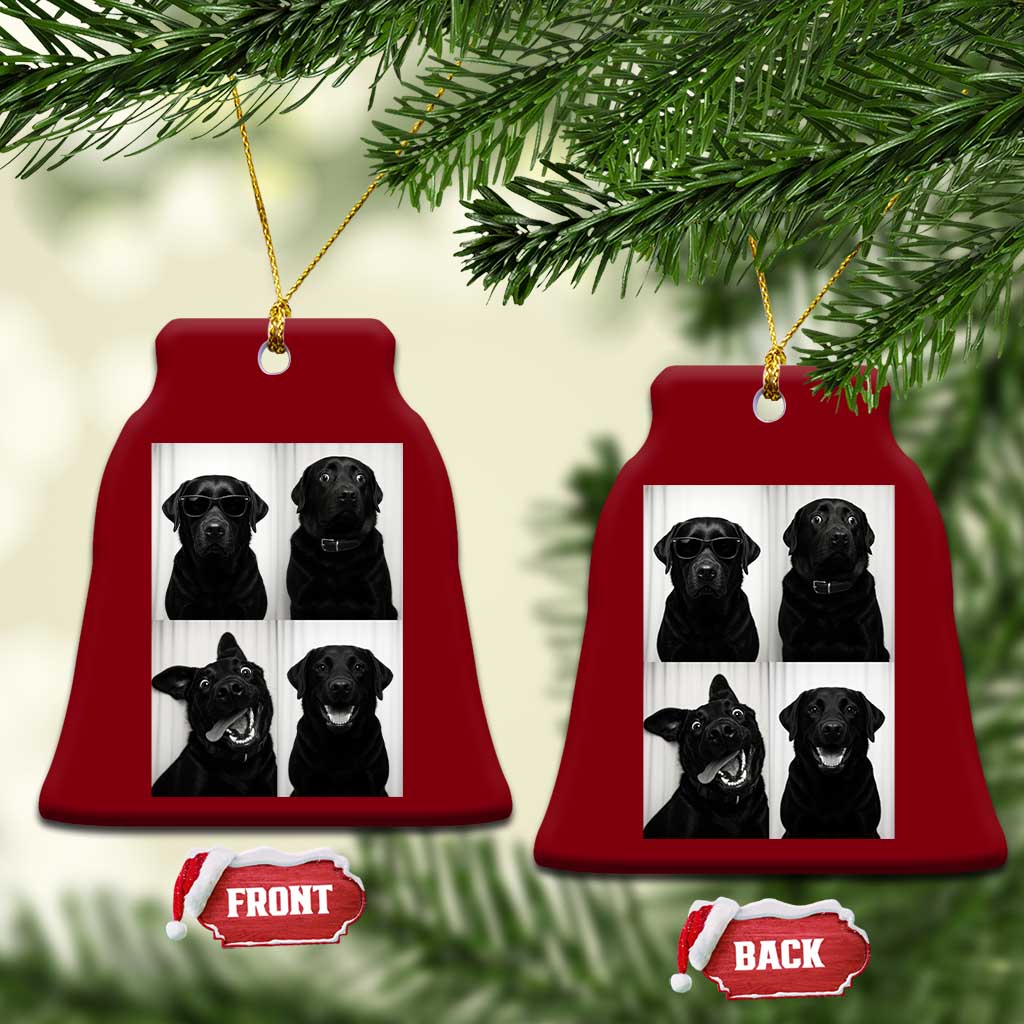 Funny Black Lab Ceramic Ornament Photobooth Selfie Dog Mom Gift - Wonder Print Shop