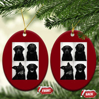 Funny Black Lab Ceramic Ornament Photobooth Selfie Dog Mom Gift - Wonder Print Shop