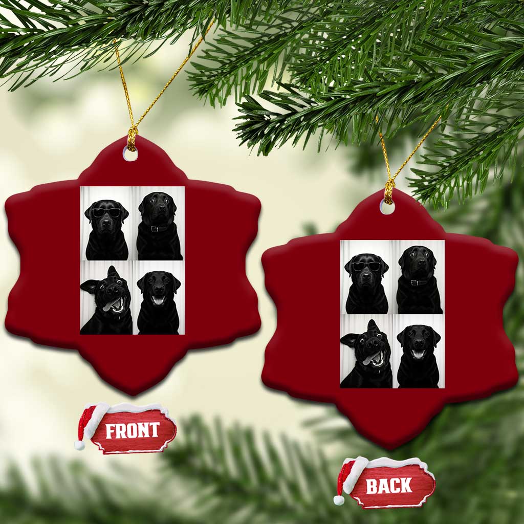 Funny Black Lab Ceramic Ornament Photobooth Selfie Dog Mom Gift - Wonder Print Shop