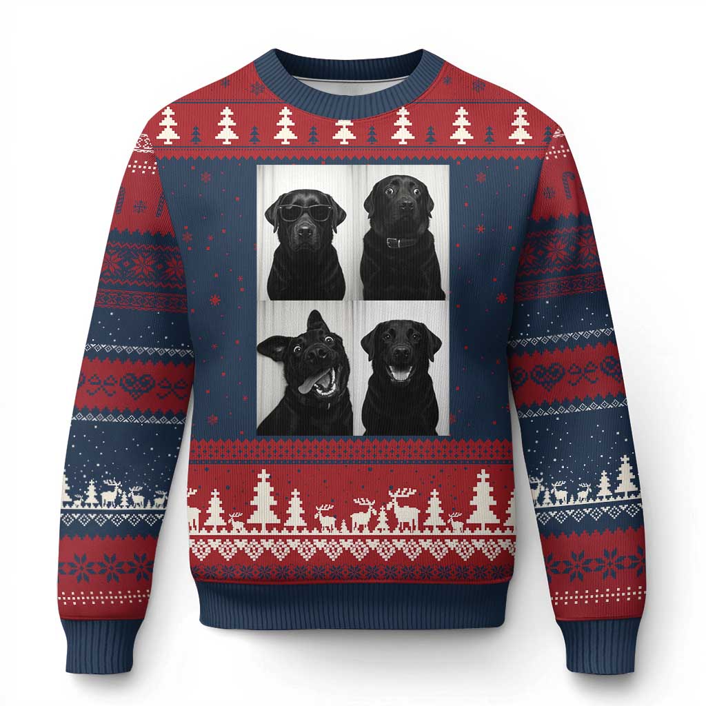 Funny Black Lab Ugly Christmas Sweater Photobooth Selfie Dog Mom Gift - Wonder Print Shop