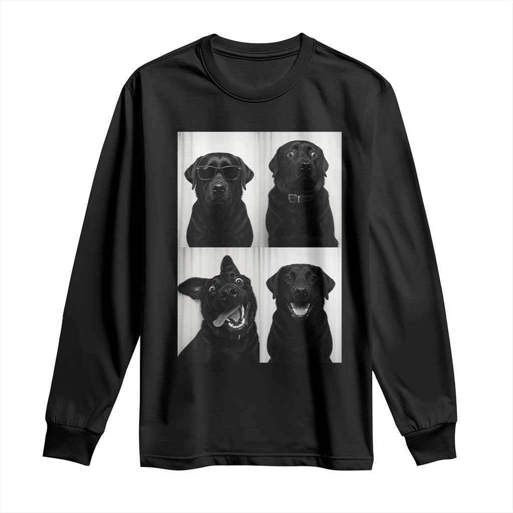 Funny Black Lab Long Sleeve Shirt Photobooth Selfie Dog Mom Gift - Wonder Print Shop