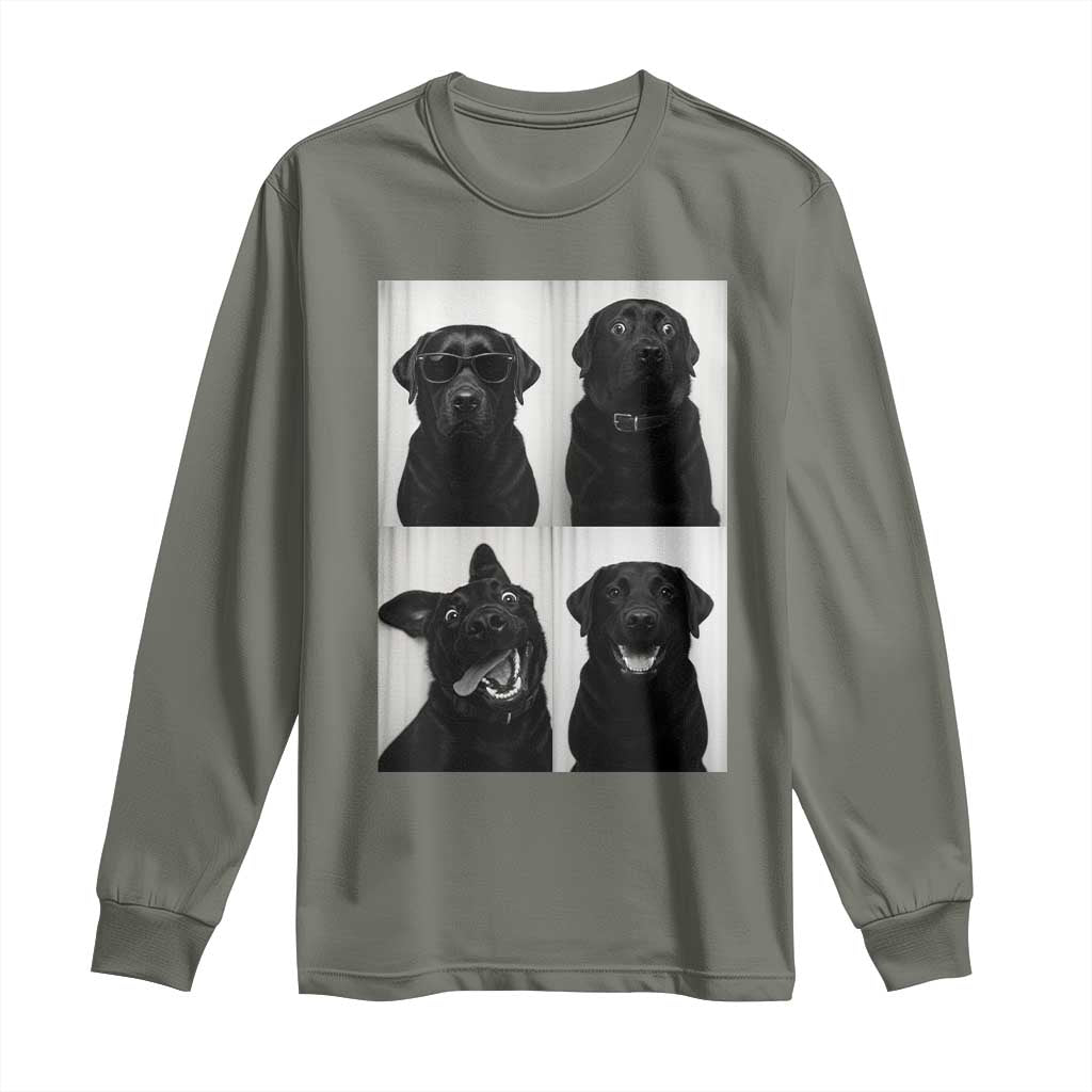 Funny Black Lab Long Sleeve Shirt Photobooth Selfie Dog Mom Gift - Wonder Print Shop