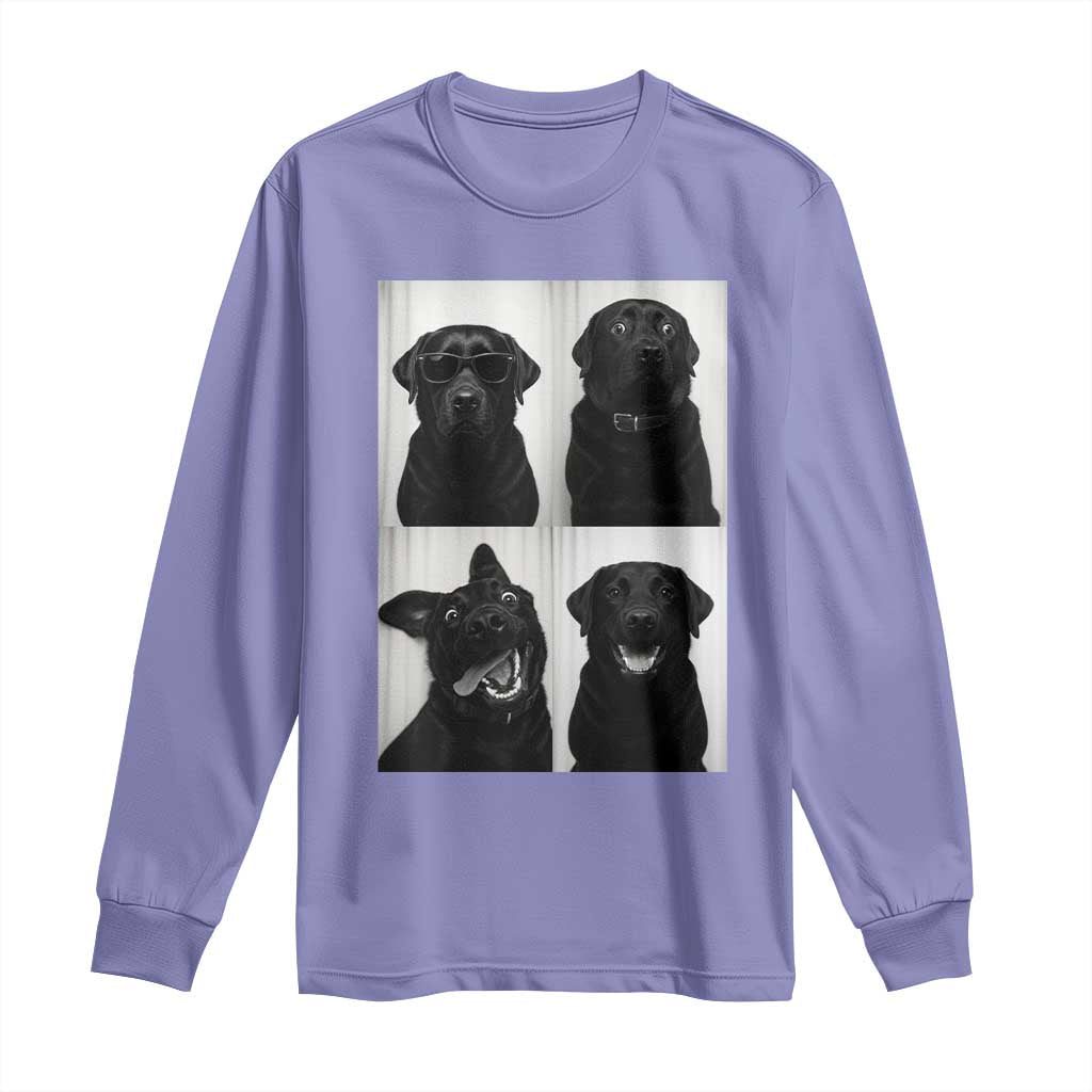 Funny Black Lab Long Sleeve Shirt Photobooth Selfie Dog Mom Gift - Wonder Print Shop