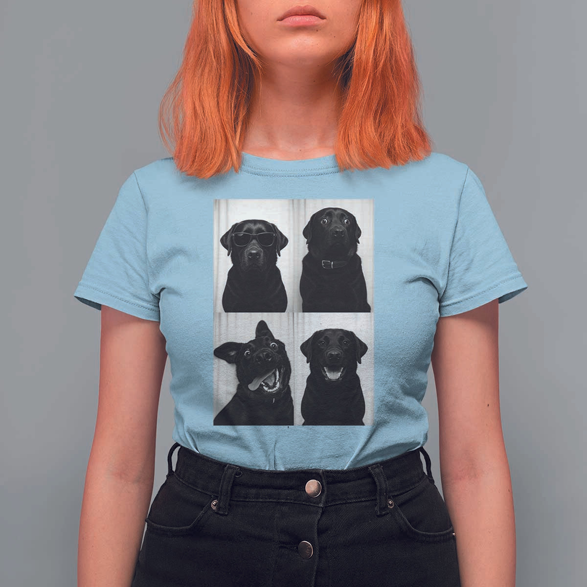 Funny Black Lab T Shirt For Women Photobooth Selfie Dog Mom Gift - Wonder Print Shop