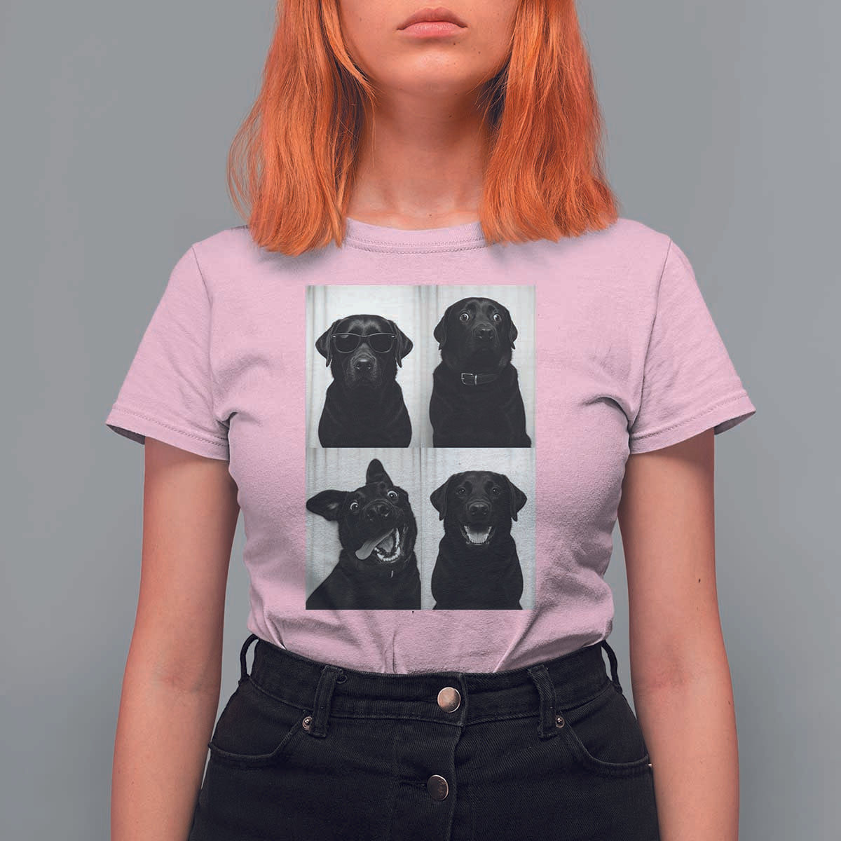 Funny Black Lab T Shirt For Women Photobooth Selfie Dog Mom Gift - Wonder Print Shop