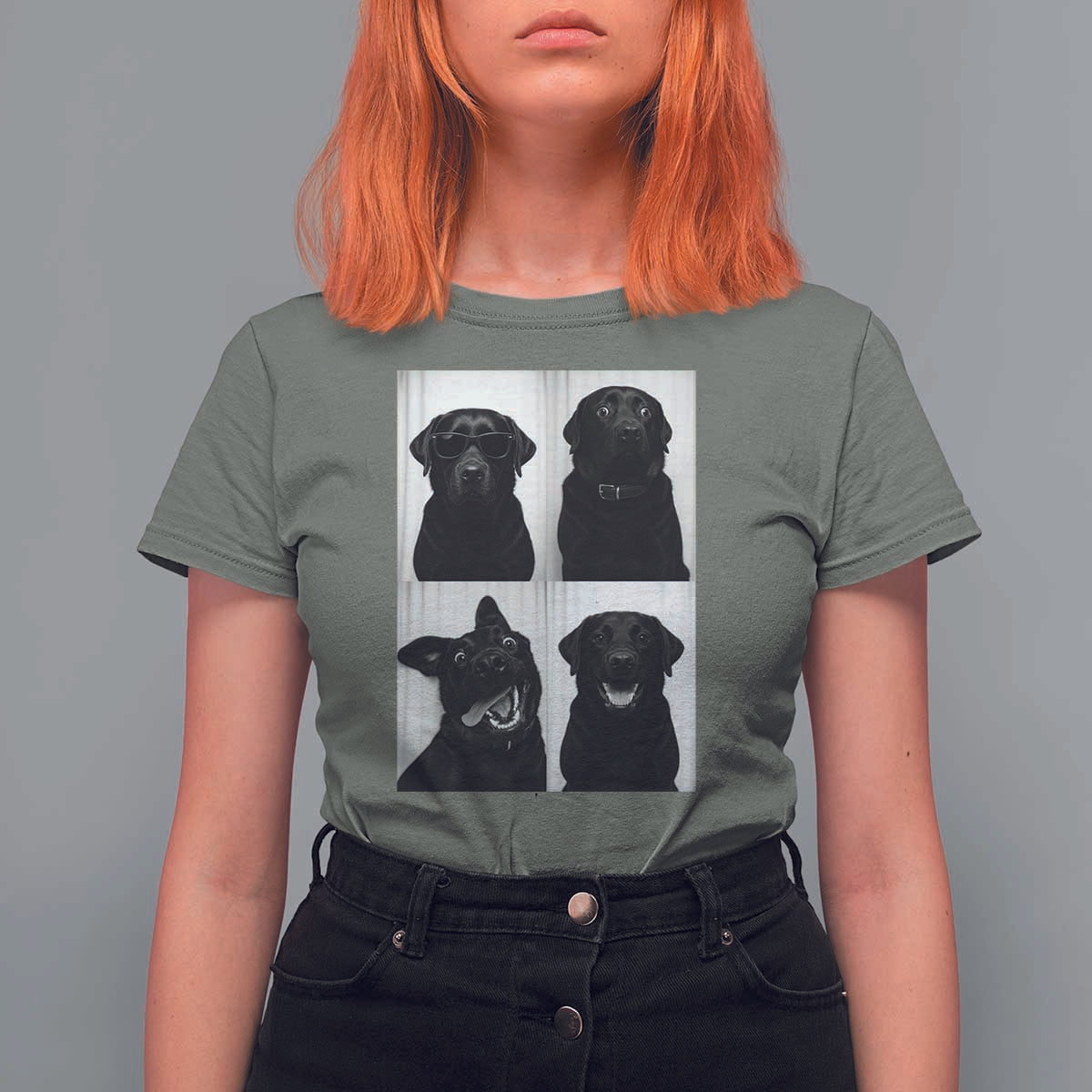 Funny Black Lab T Shirt For Women Photobooth Selfie Dog Mom Gift - Wonder Print Shop