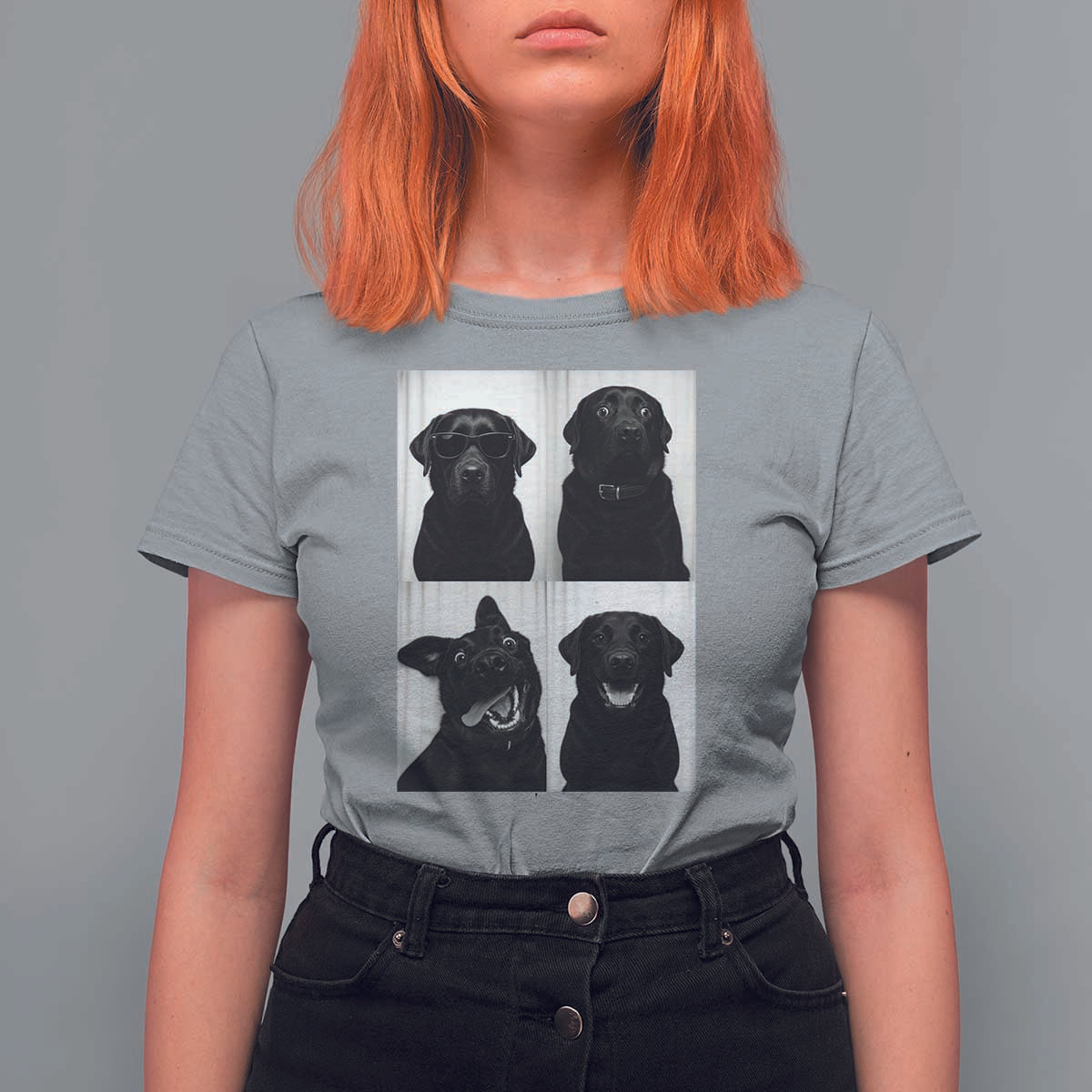Funny Black Lab T Shirt For Women Photobooth Selfie Dog Mom Gift - Wonder Print Shop