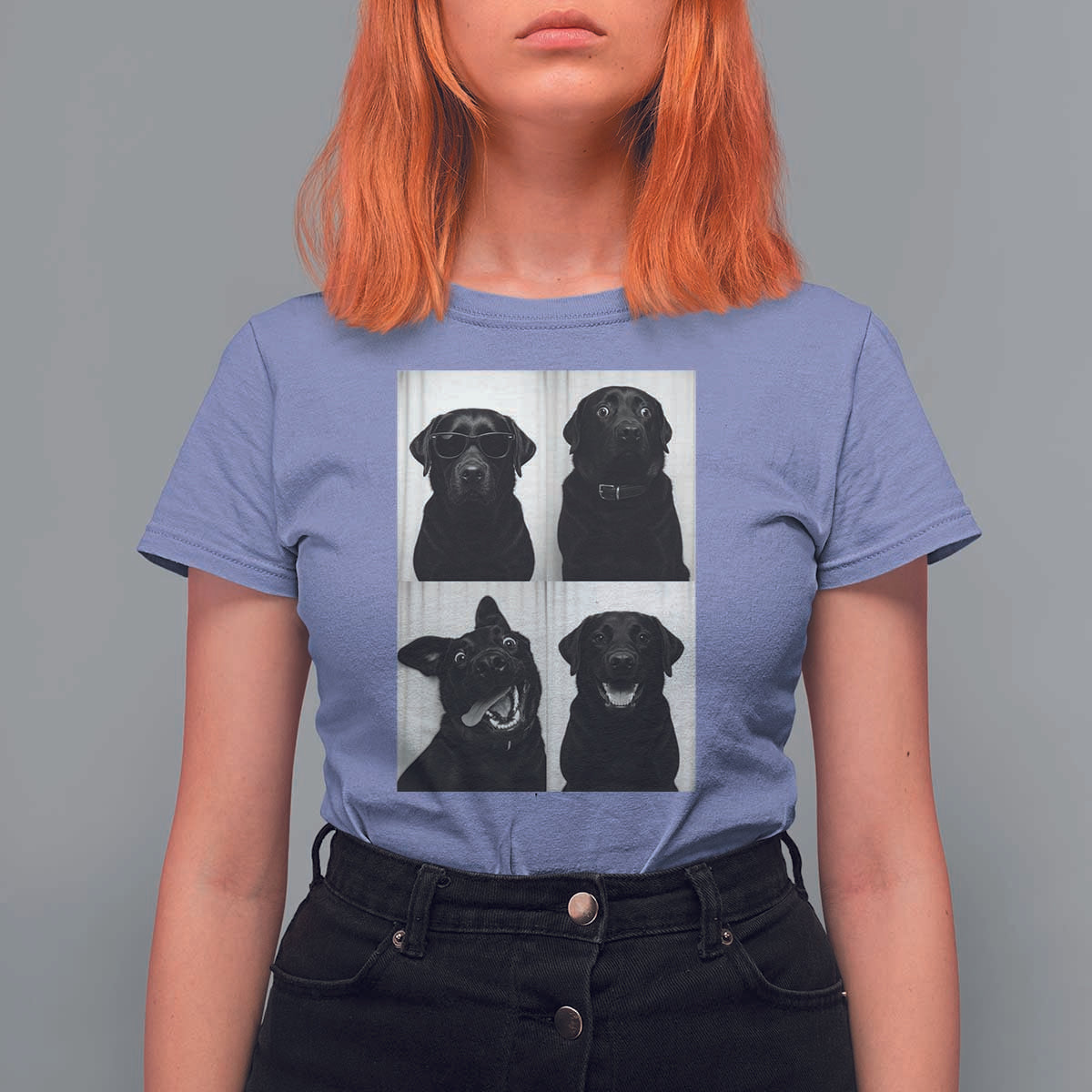 Funny Black Lab T Shirt For Women Photobooth Selfie Dog Mom Gift - Wonder Print Shop