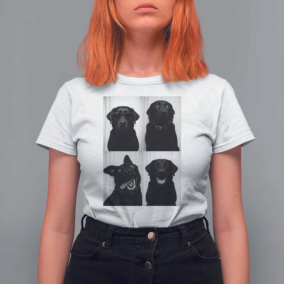 Funny Black Lab T Shirt For Women Photobooth Selfie Dog Mom Gift - Wonder Print Shop