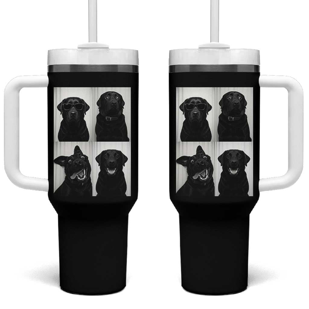 Funny Black Lab Tumbler With Handle Photobooth Selfie Dog Mom Gift - Wonder Print Shop
