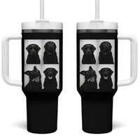 Funny Black Lab Tumbler With Handle Photobooth Selfie Dog Mom Gift - Wonder Print Shop