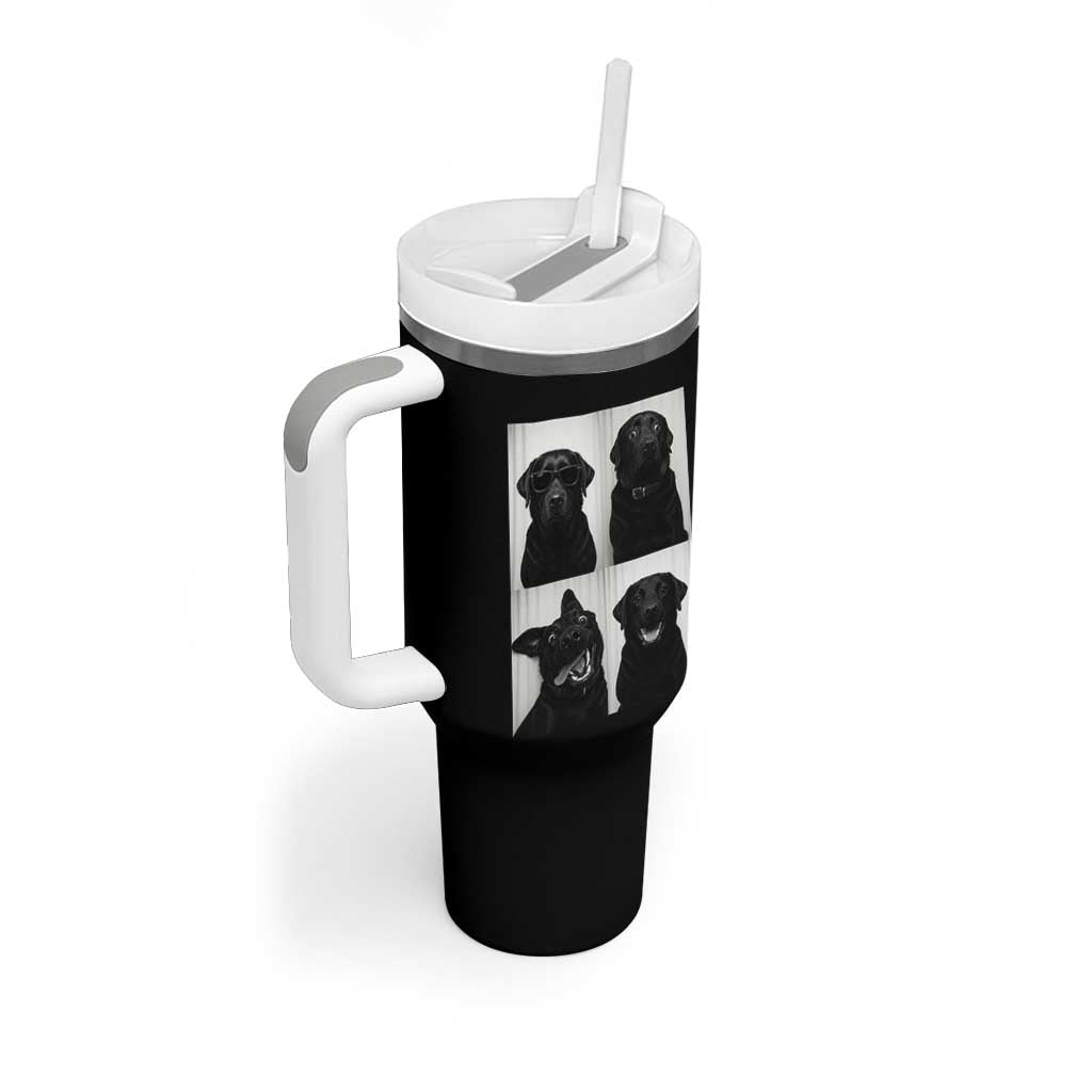 Funny Black Lab Tumbler With Handle Photobooth Selfie Dog Mom Gift - Wonder Print Shop