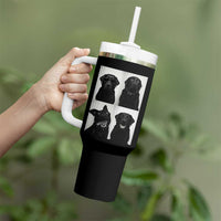 Funny Black Lab Tumbler With Handle Photobooth Selfie Dog Mom Gift - Wonder Print Shop