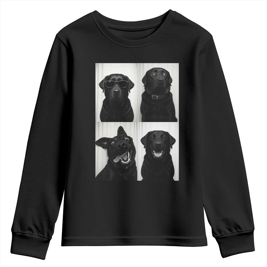 Funny Black Lab Youth Sweatshirt Photobooth Selfie Dog Mom Gift - Wonder Print Shop