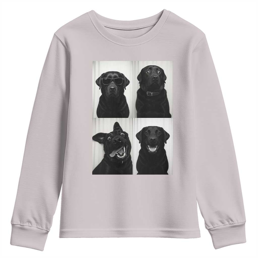 Funny Black Lab Youth Sweatshirt Photobooth Selfie Dog Mom Gift - Wonder Print Shop