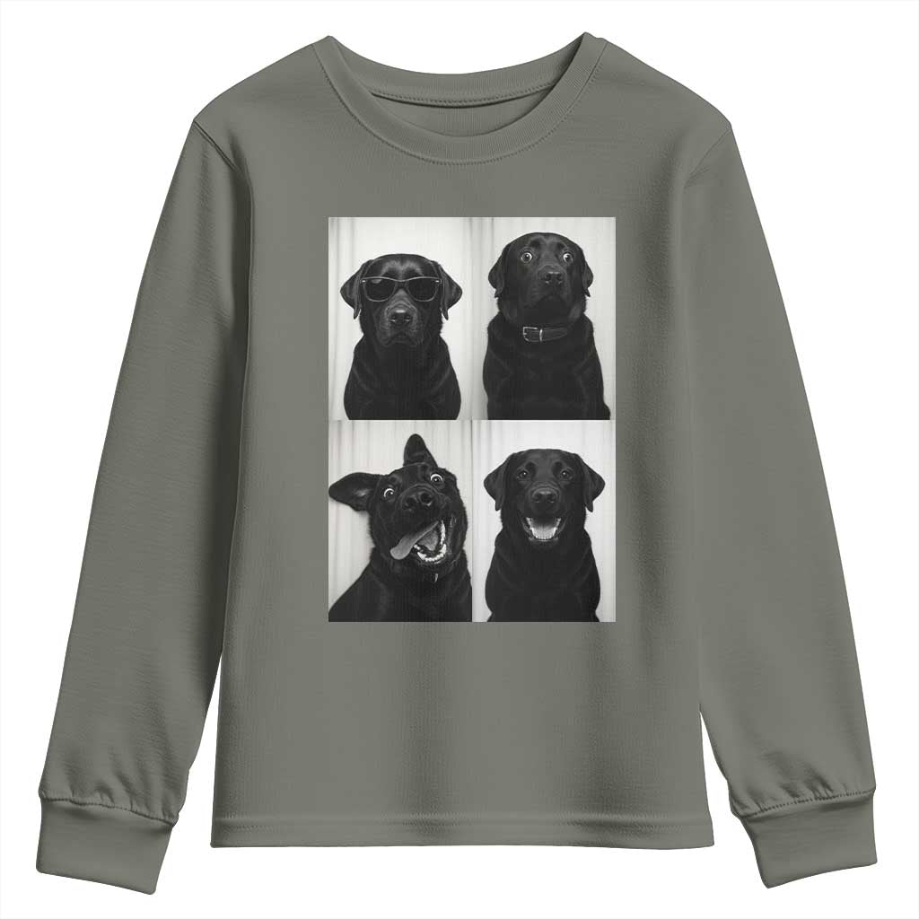 Funny Black Lab Youth Sweatshirt Photobooth Selfie Dog Mom Gift - Wonder Print Shop