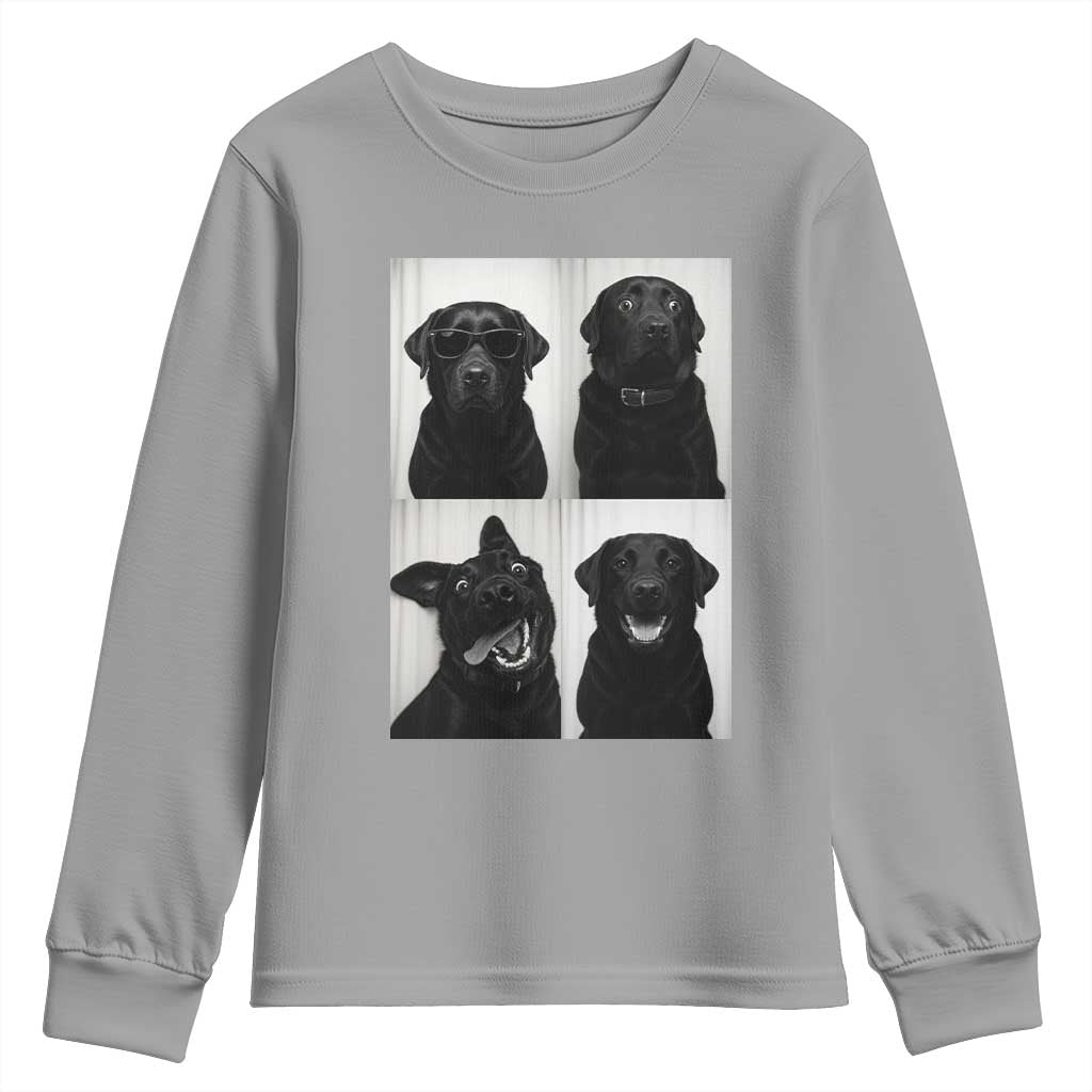 Funny Black Lab Youth Sweatshirt Photobooth Selfie Dog Mom Gift - Wonder Print Shop