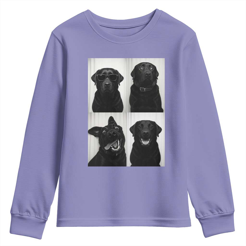 Funny Black Lab Youth Sweatshirt Photobooth Selfie Dog Mom Gift - Wonder Print Shop