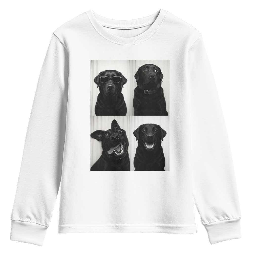 Funny Black Lab Youth Sweatshirt Photobooth Selfie Dog Mom Gift - Wonder Print Shop