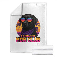Funny Black Labrador Throw Blanket Dog Mom Retro Sunset Gift - Wonder Print Shop