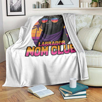 Funny Black Labrador Throw Blanket Dog Mom Retro Sunset Gift - Wonder Print Shop