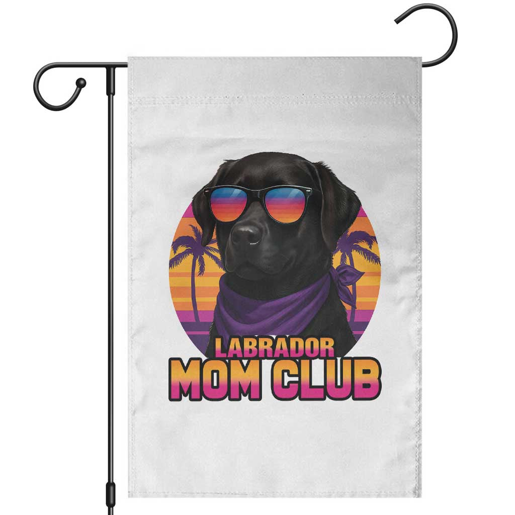 Funny Black Labrador Garden Flag Dog Mom Retro Sunset Gift - Wonder Print Shop