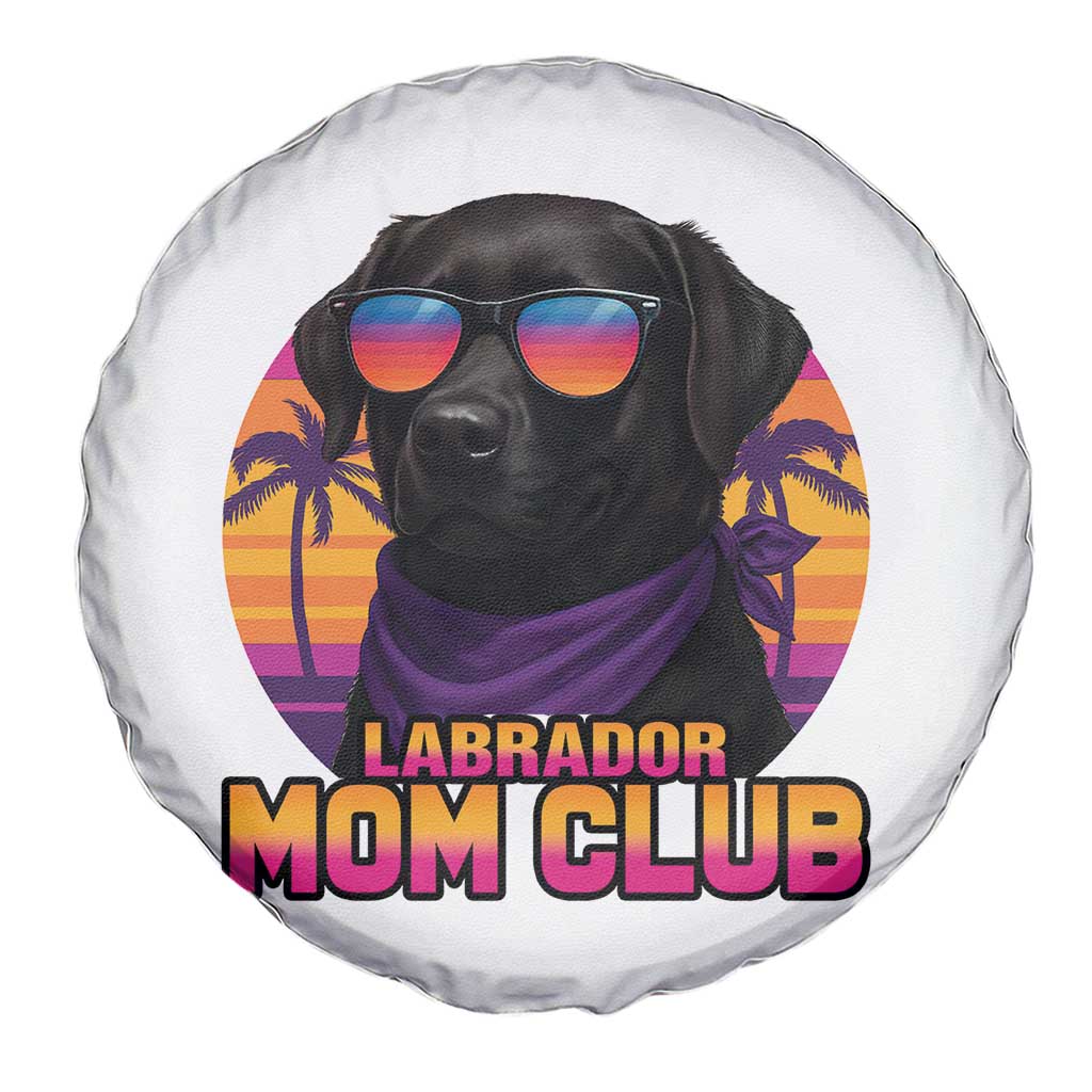 Funny Black Labrador Spare Tire Cover Dog Mom Retro Sunset Gift - Wonder Print Shop