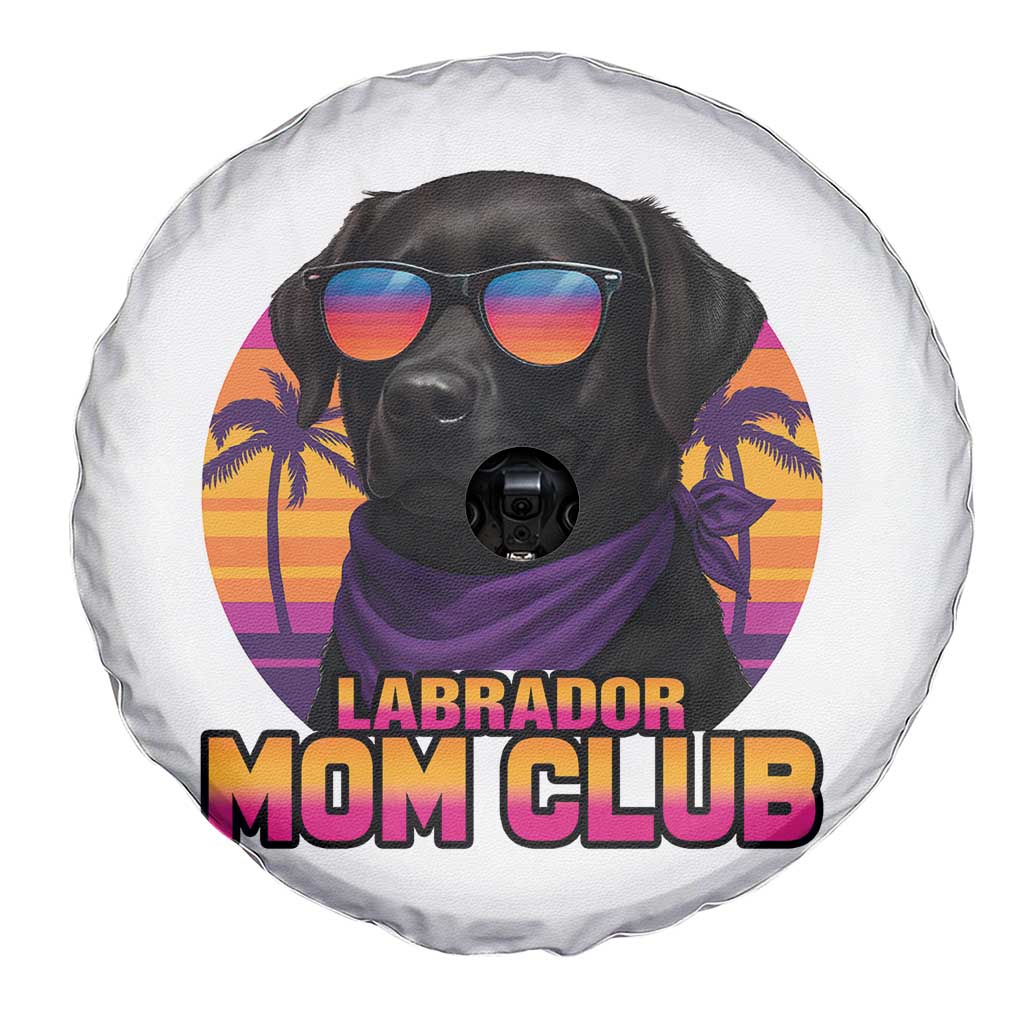 Funny Black Labrador Spare Tire Cover Dog Mom Retro Sunset Gift - Wonder Print Shop
