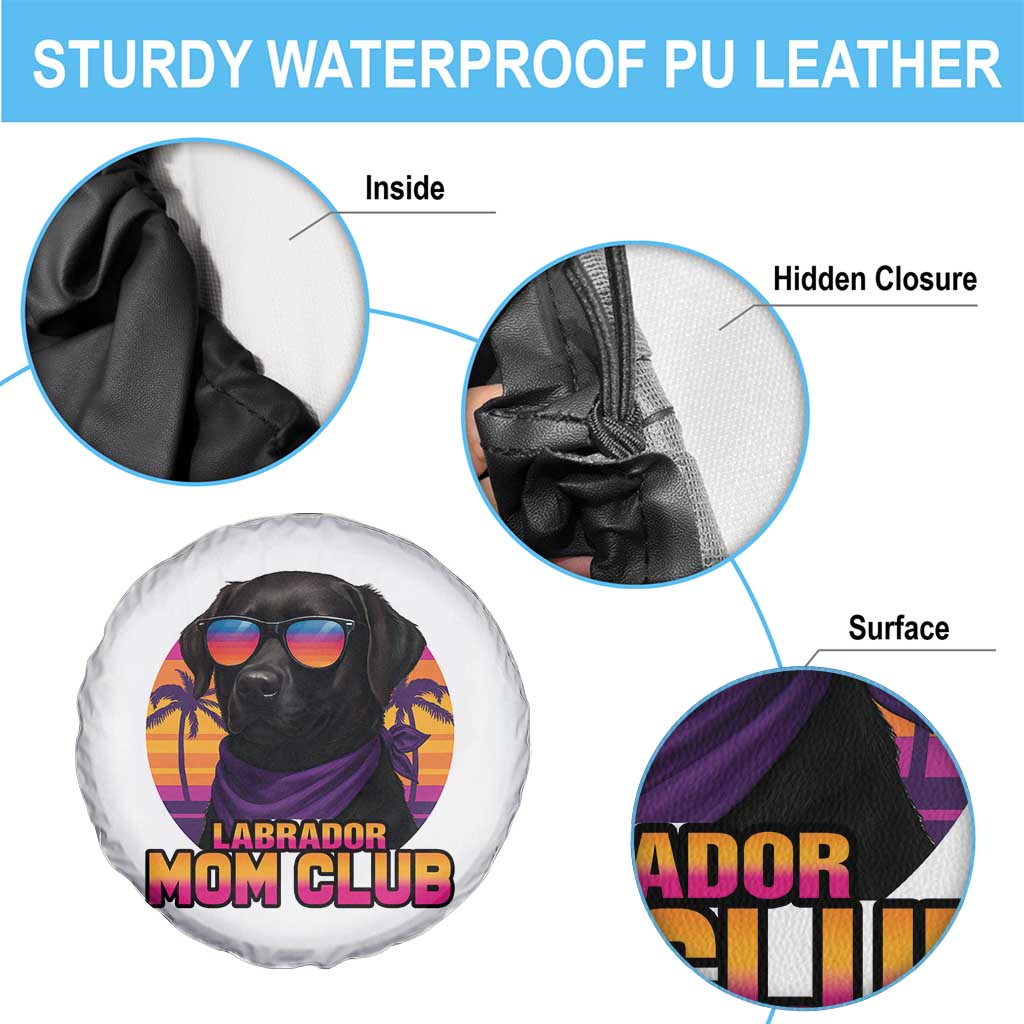 Funny Black Labrador Spare Tire Cover Dog Mom Retro Sunset Gift - Wonder Print Shop