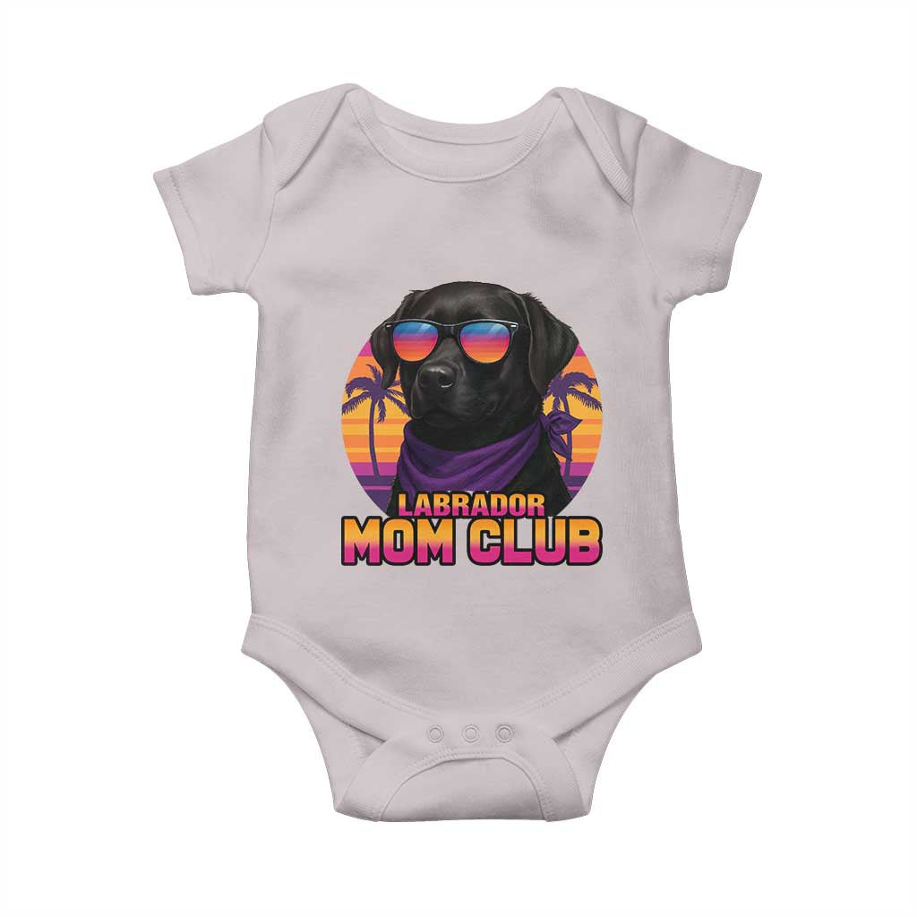 Funny Black Labrador Baby Onesie Dog Mom Retro Sunset Gift - Wonder Print Shop