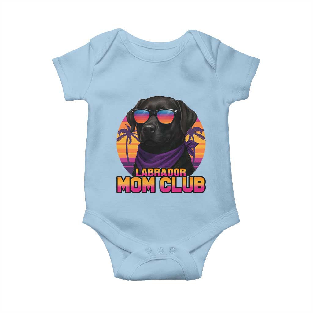 Funny Black Labrador Baby Onesie Dog Mom Retro Sunset Gift - Wonder Print Shop