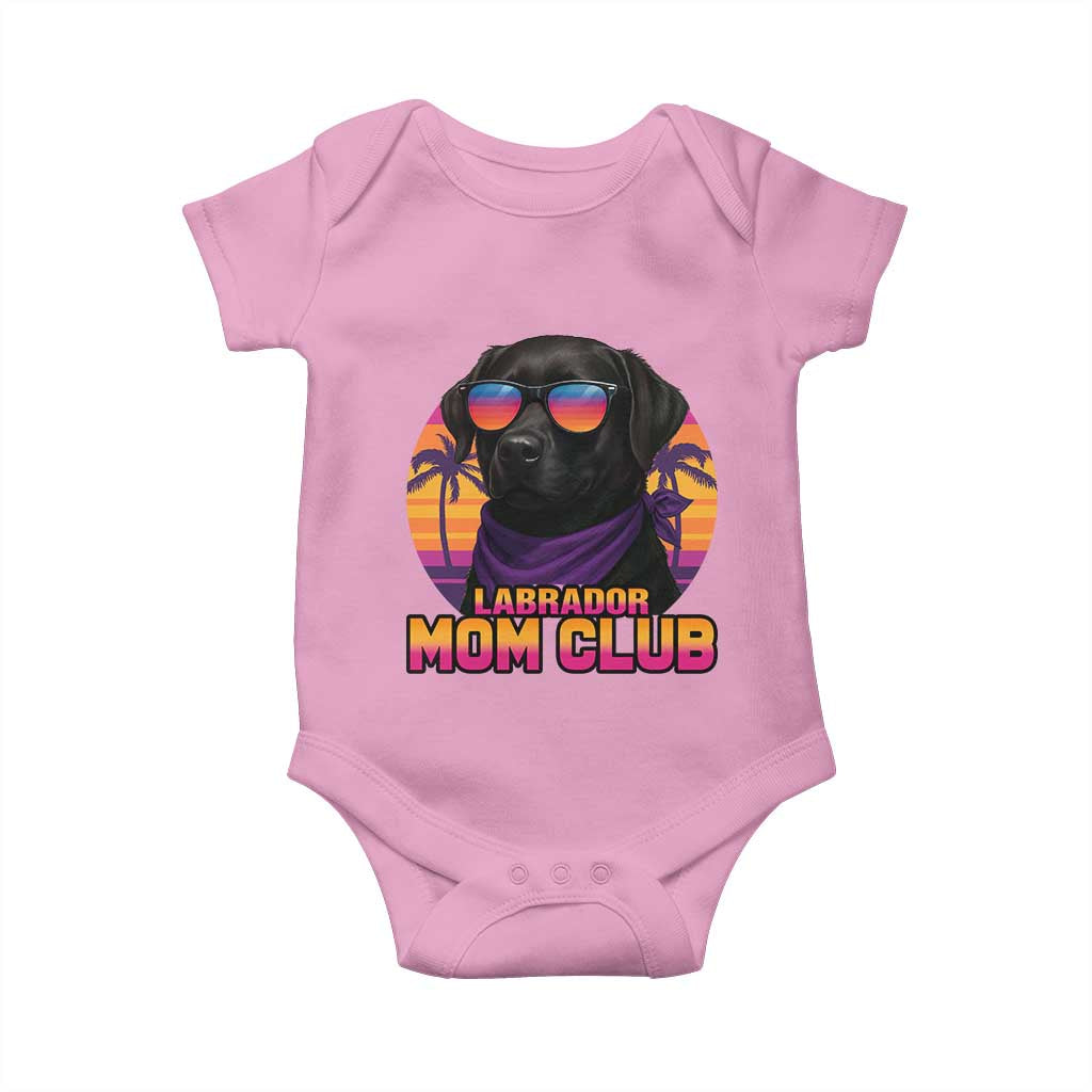 Funny Black Labrador Baby Onesie Dog Mom Retro Sunset Gift - Wonder Print Shop