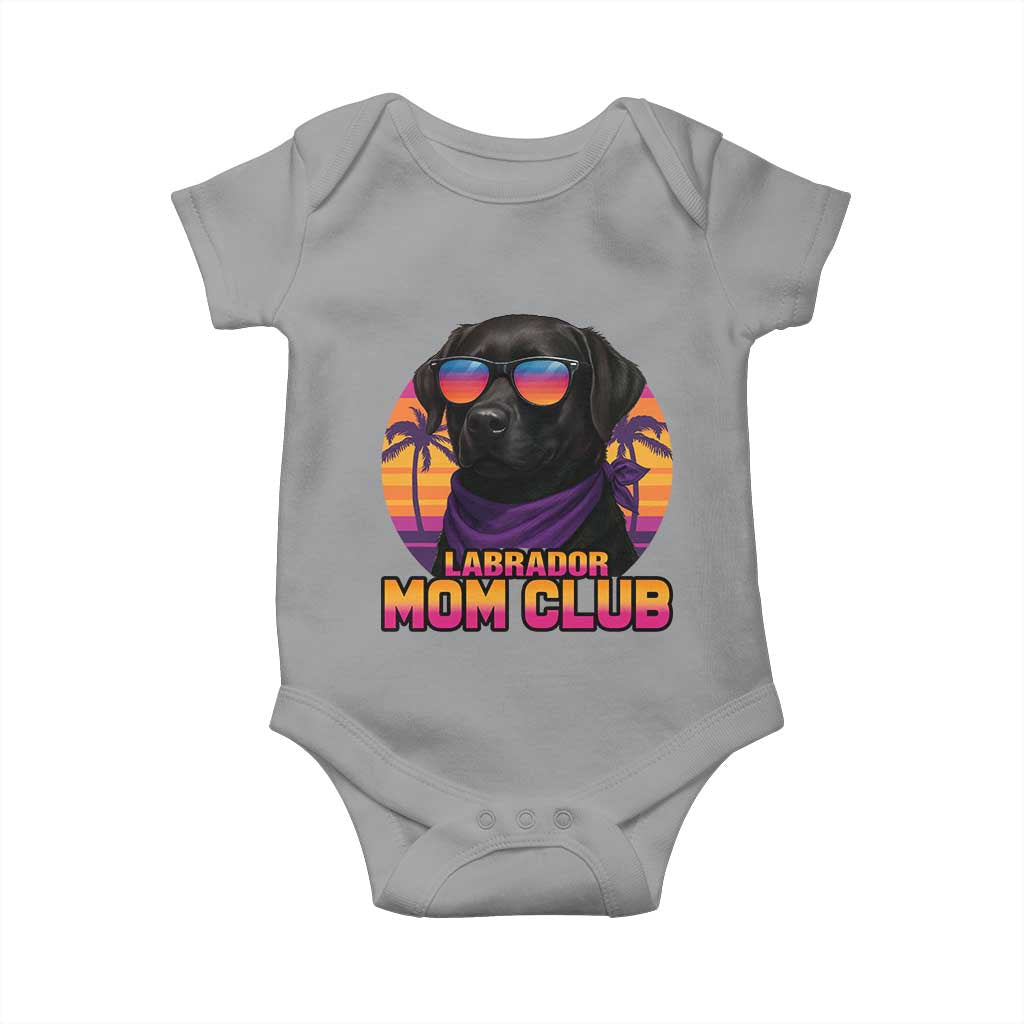 Funny Black Labrador Baby Onesie Dog Mom Retro Sunset Gift - Wonder Print Shop