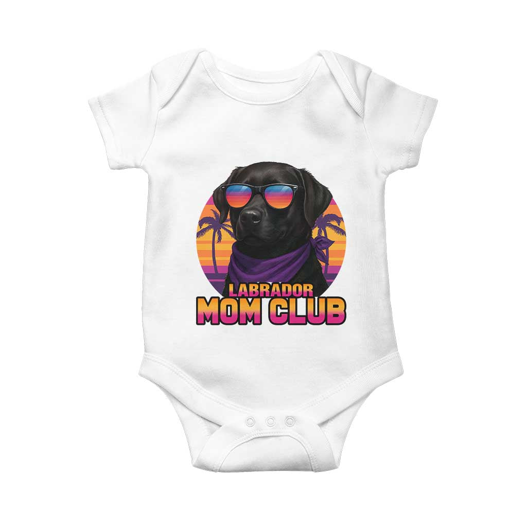Funny Black Labrador Baby Onesie Dog Mom Retro Sunset Gift - Wonder Print Shop