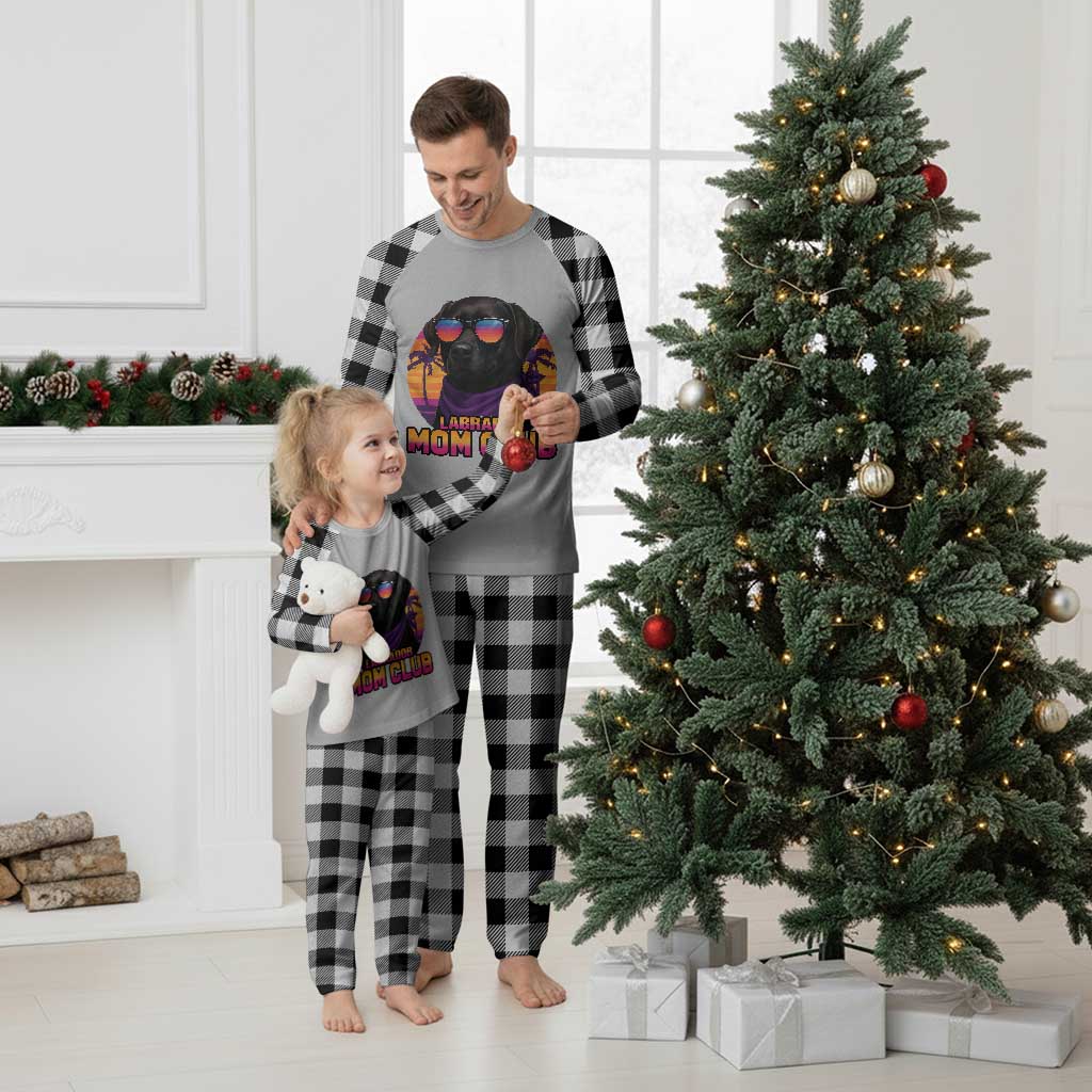 Funny Black Labrador Plaid Pajama Set Dog Mom Retro Sunset Gift - Wonder Print Shop