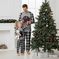 Funny Black Labrador Plaid Pajama Set Dog Mom Retro Sunset Gift - Wonder Print Shop