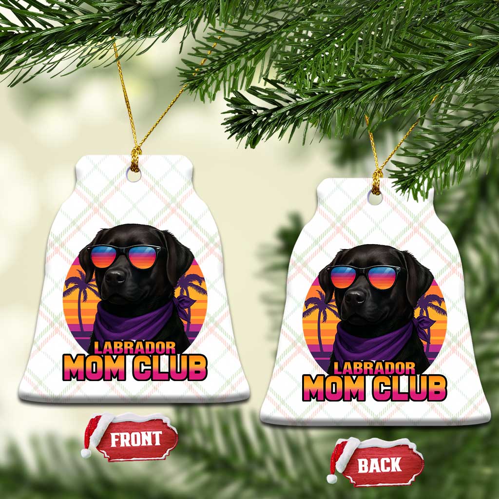 Funny Black Labrador Ceramic Ornament Dog Mom Retro Sunset Gift - Wonder Print Shop