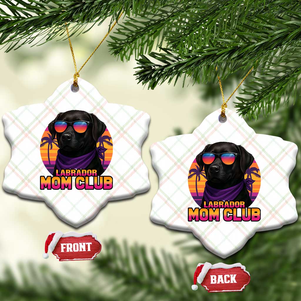 Funny Black Labrador Ceramic Ornament Dog Mom Retro Sunset Gift - Wonder Print Shop