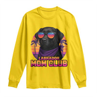 Funny Black Labrador Long Sleeve Shirt Dog Mom Retro Sunset Gift - Wonder Print Shop