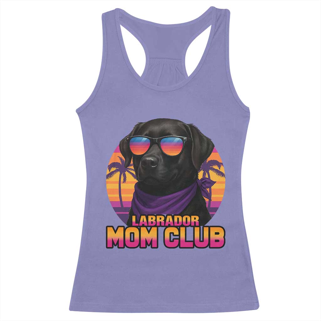 Funny Black Labrador Racerback Tank Top Dog Mom Retro Sunset Gift - Wonder Print Shop