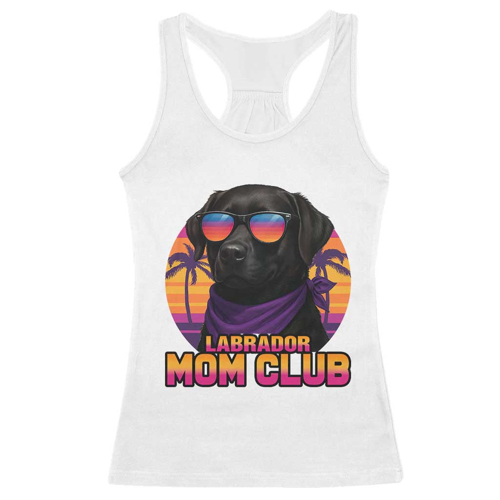 Funny Black Labrador Racerback Tank Top Dog Mom Retro Sunset Gift - Wonder Print Shop