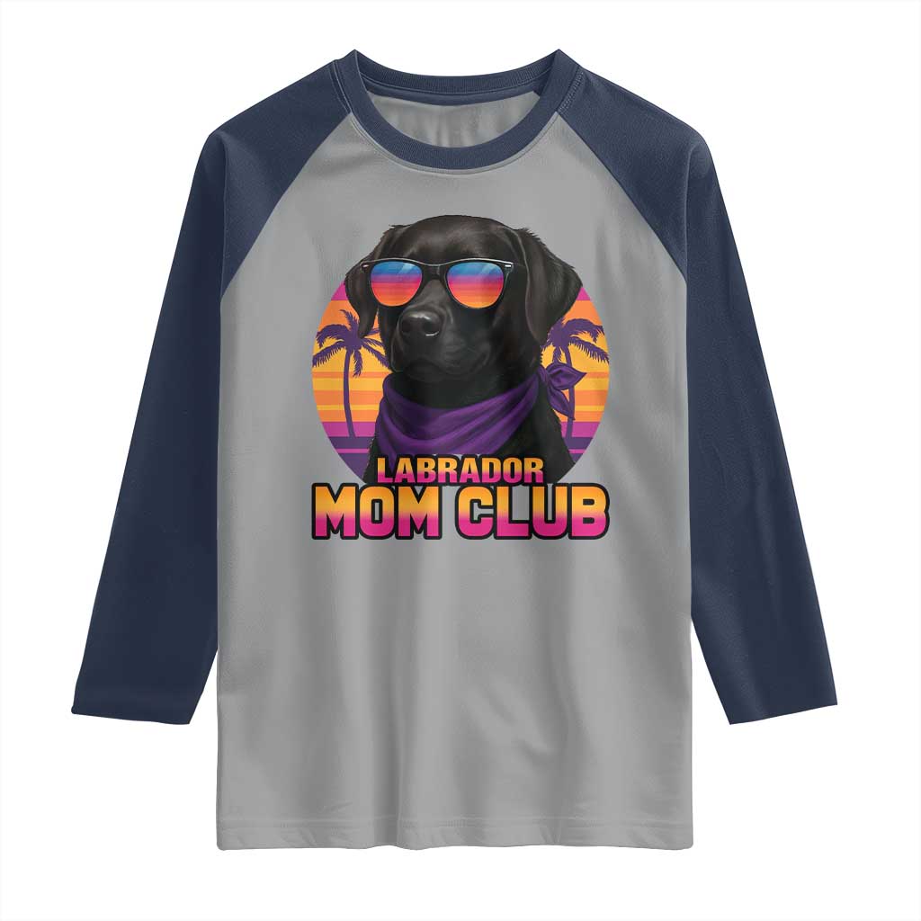 Funny Black Labrador Raglan Shirt Dog Mom Retro Sunset Gift - Wonder Print Shop
