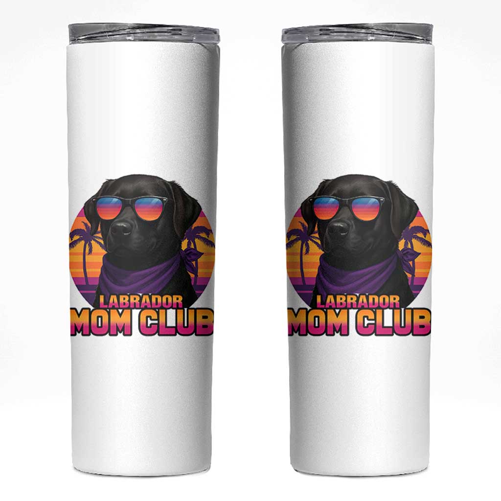 Funny Black Labrador Skinny Tumbler Dog Mom Retro Sunset Gift - Wonder Print Shop