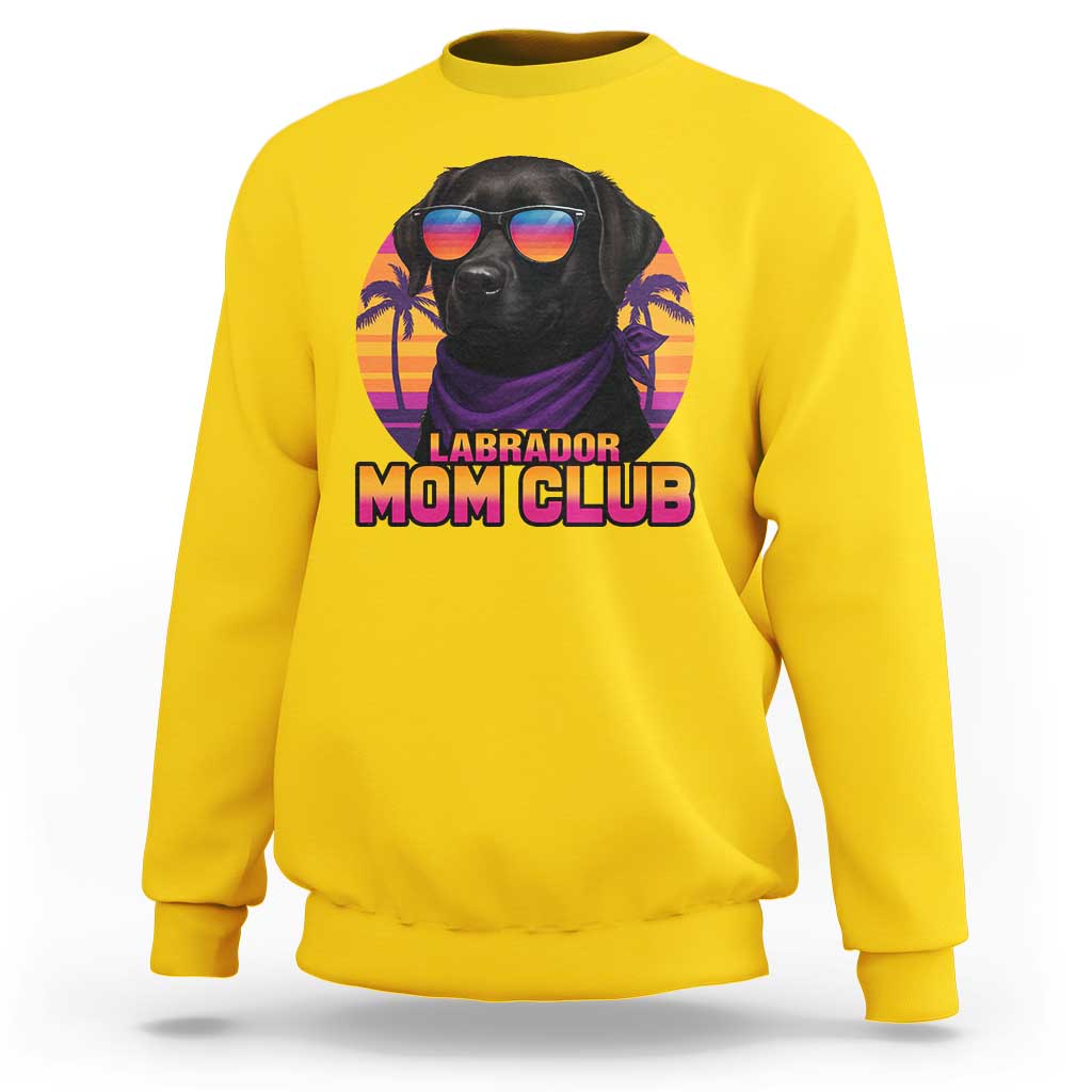 Funny Black Labrador Sweatshirt Dog Mom Retro Sunset Gift - Wonder Print Shop