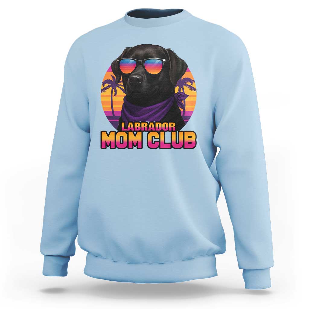 Funny Black Labrador Sweatshirt Dog Mom Retro Sunset Gift - Wonder Print Shop