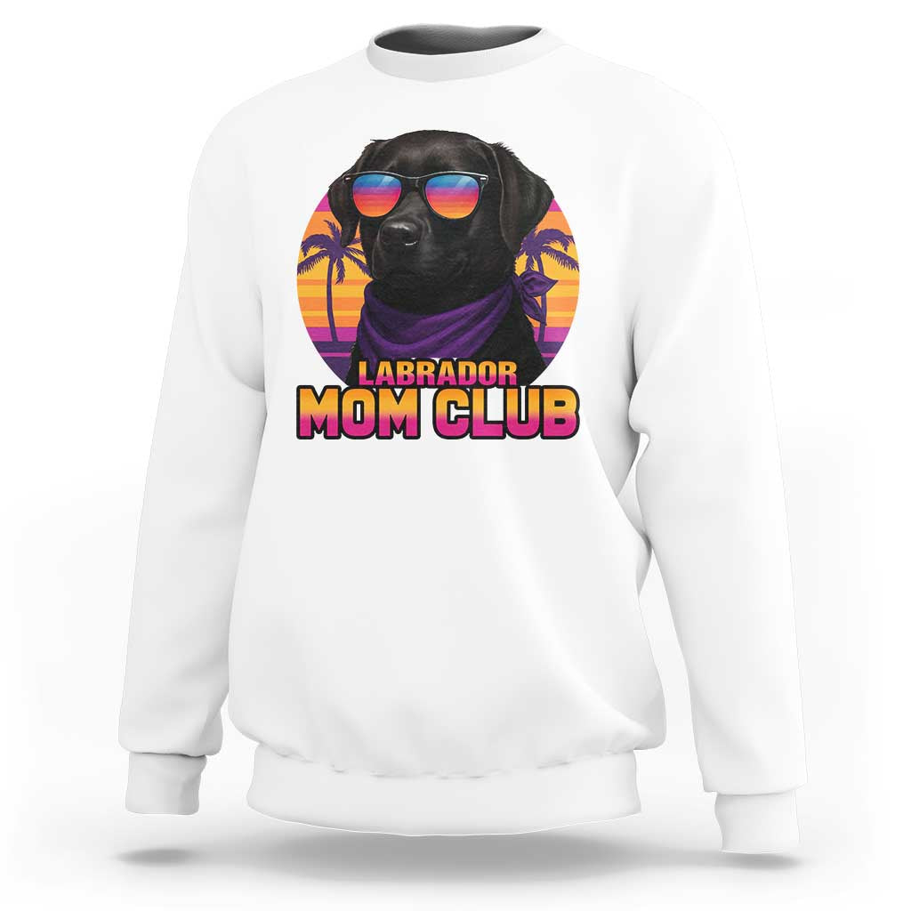 Funny Black Labrador Sweatshirt Dog Mom Retro Sunset Gift - Wonder Print Shop