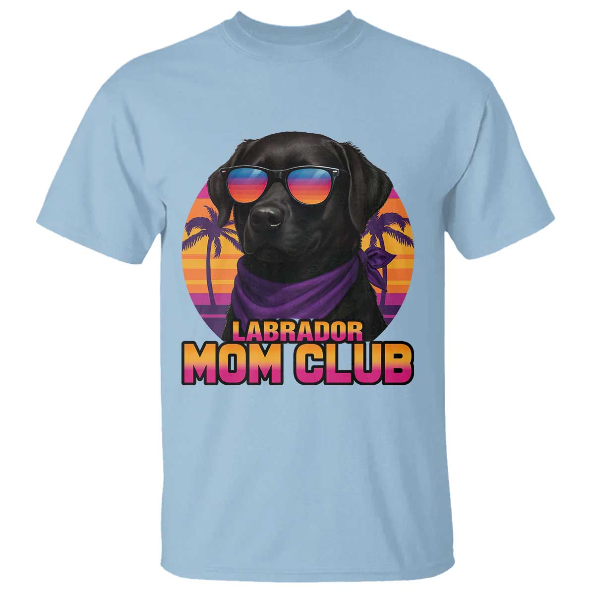 Funny Black Labrador T Shirt Dog Mom Retro Sunset Gift - Wonder Print Shop