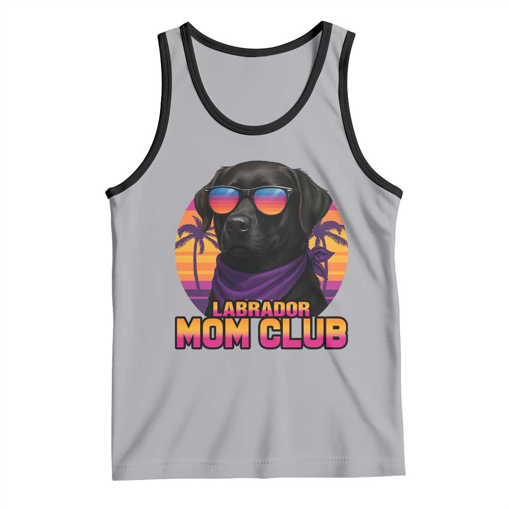 Funny Black Labrador Tank Top Dog Mom Retro Sunset Gift - Wonder Print Shop